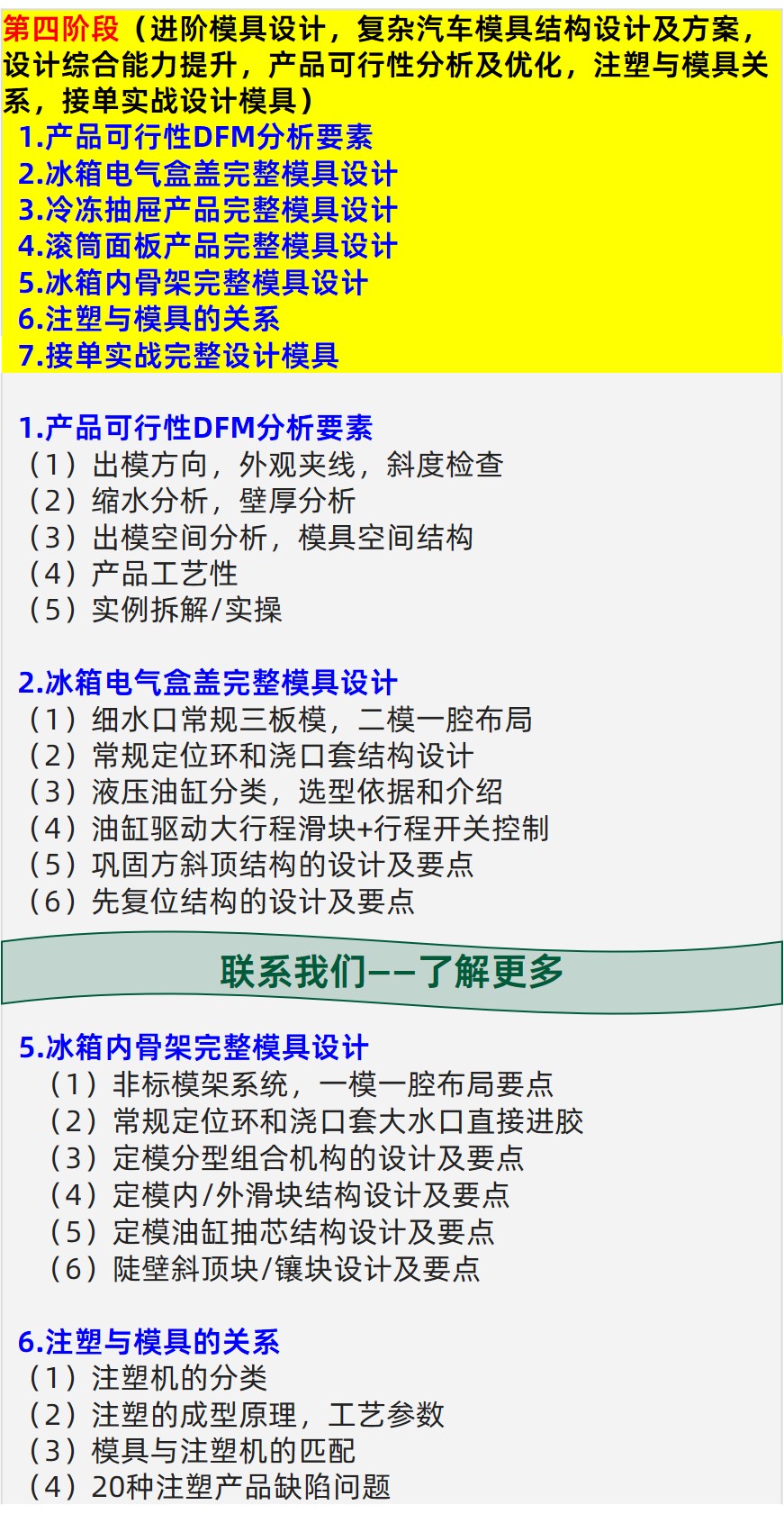 进阶塑料模具设计培训课程